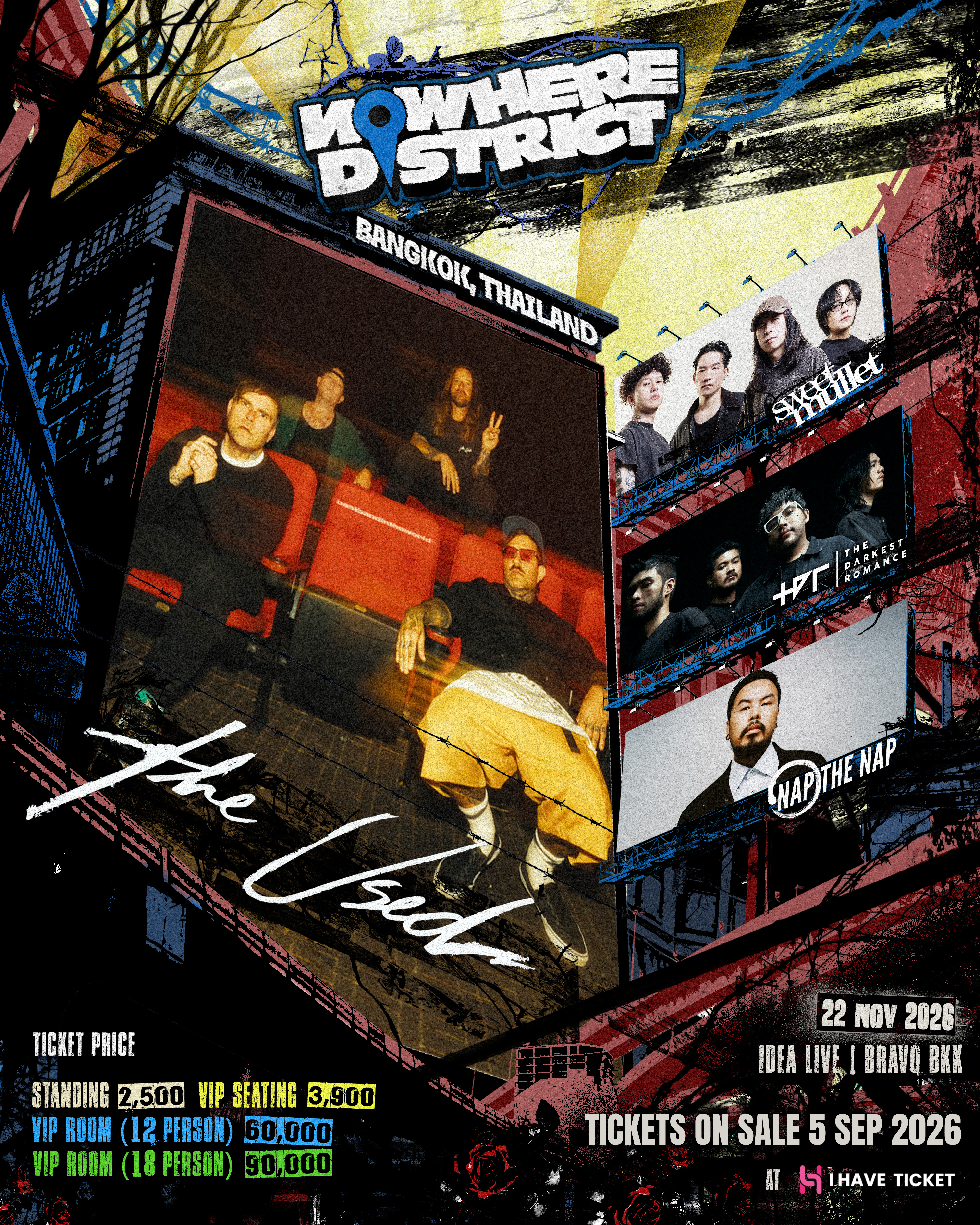 The Used, Sweet Mullet, The Darkest Romance และ NAP THE NAP เตรียมสาดความเดือดในเทศกาลดนตรีอีโมแห่งปี ‘NOWHERE DISTRICT’ 22 พ.ย. นี้!